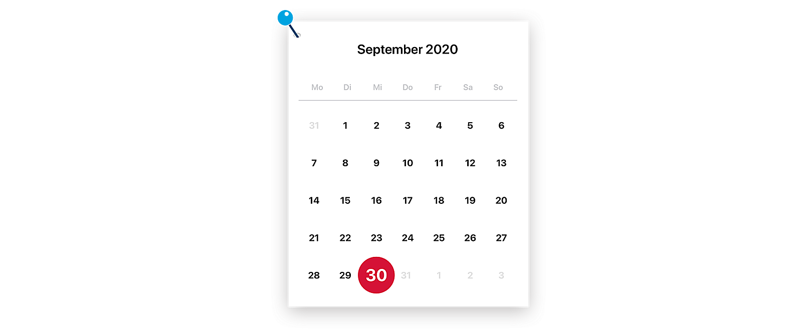 Kalender TSE September pin