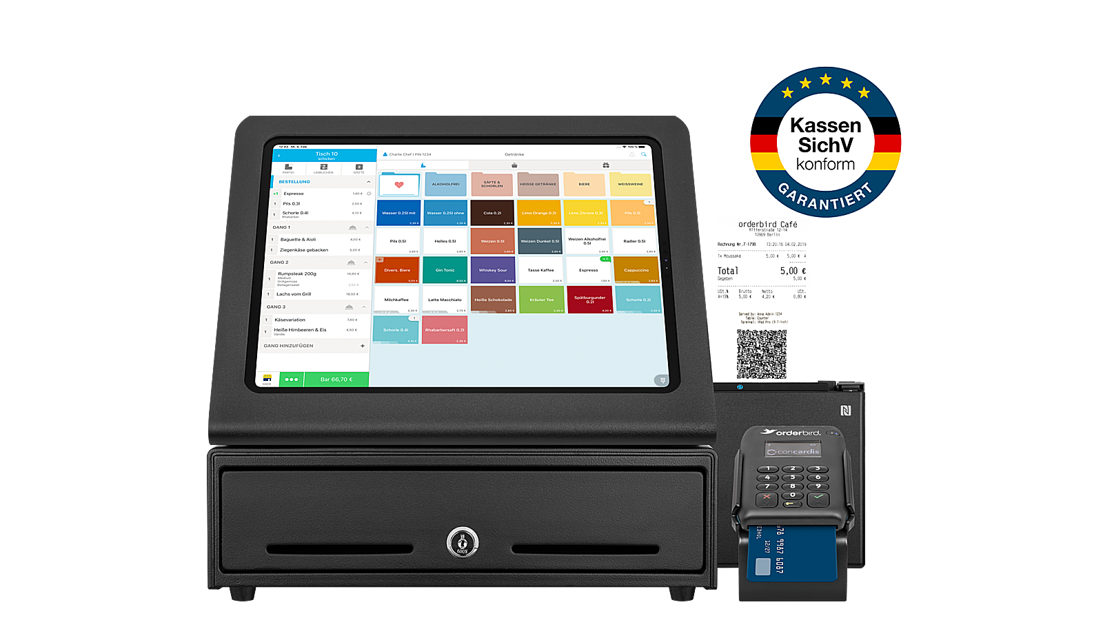 Orderbird pos komplett kassensichv