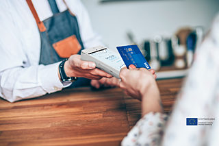 Orderbird MINI kartenzahlung mit VISA karte theke EFRE logo