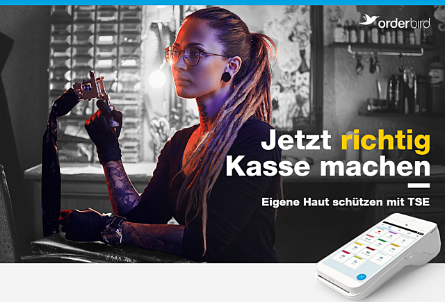 Orderbird Jetzt richtig Kasse machen Tattoo