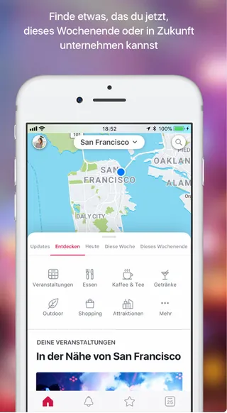 Screenshot der App von Facebook Local
