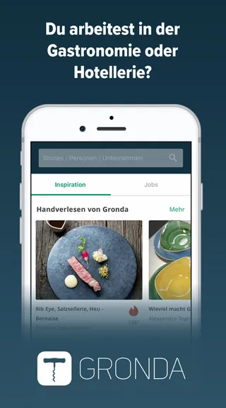 Die Gastronomie-App Gronda auf einem Smartphone