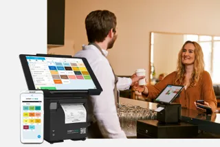 Guest with waiter in gastronomy with POS systems from orderbird