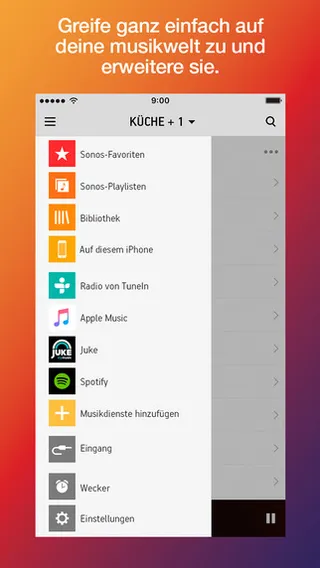 Screenshot der Gastronomie App Sonos