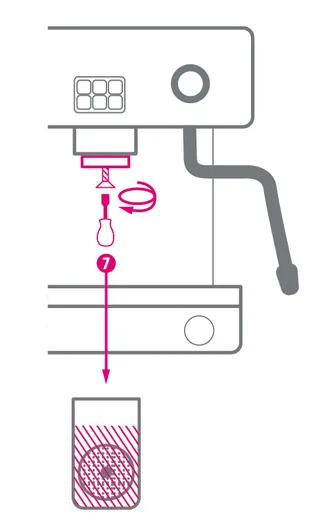 Anleitung zur Reinigung von Espressomaschinen Schritt 7