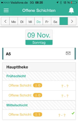 Screenshot der Gastronomie App Gastromatic